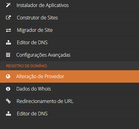 Clique em alteração de DNS
