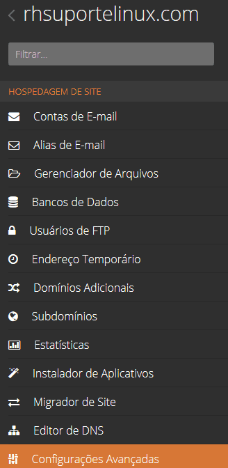 Clique em configurações avançadas