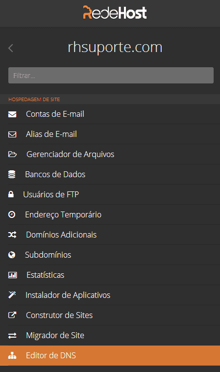 Clique em Editor de DNS