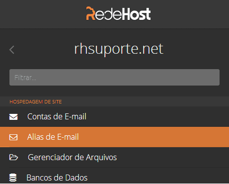 Clique em redirecionamento de e-mail